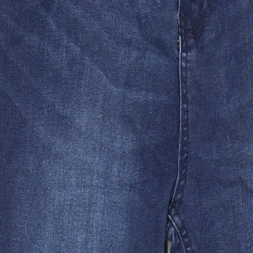 Select Womens Blue Cotton Skinny Jeans Size 16 L29 in Regular - Distressed Hems