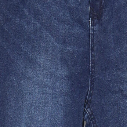 Select Womens Blue Cotton Skinny Jeans Size 16 L29 in Regular - Distressed Hems