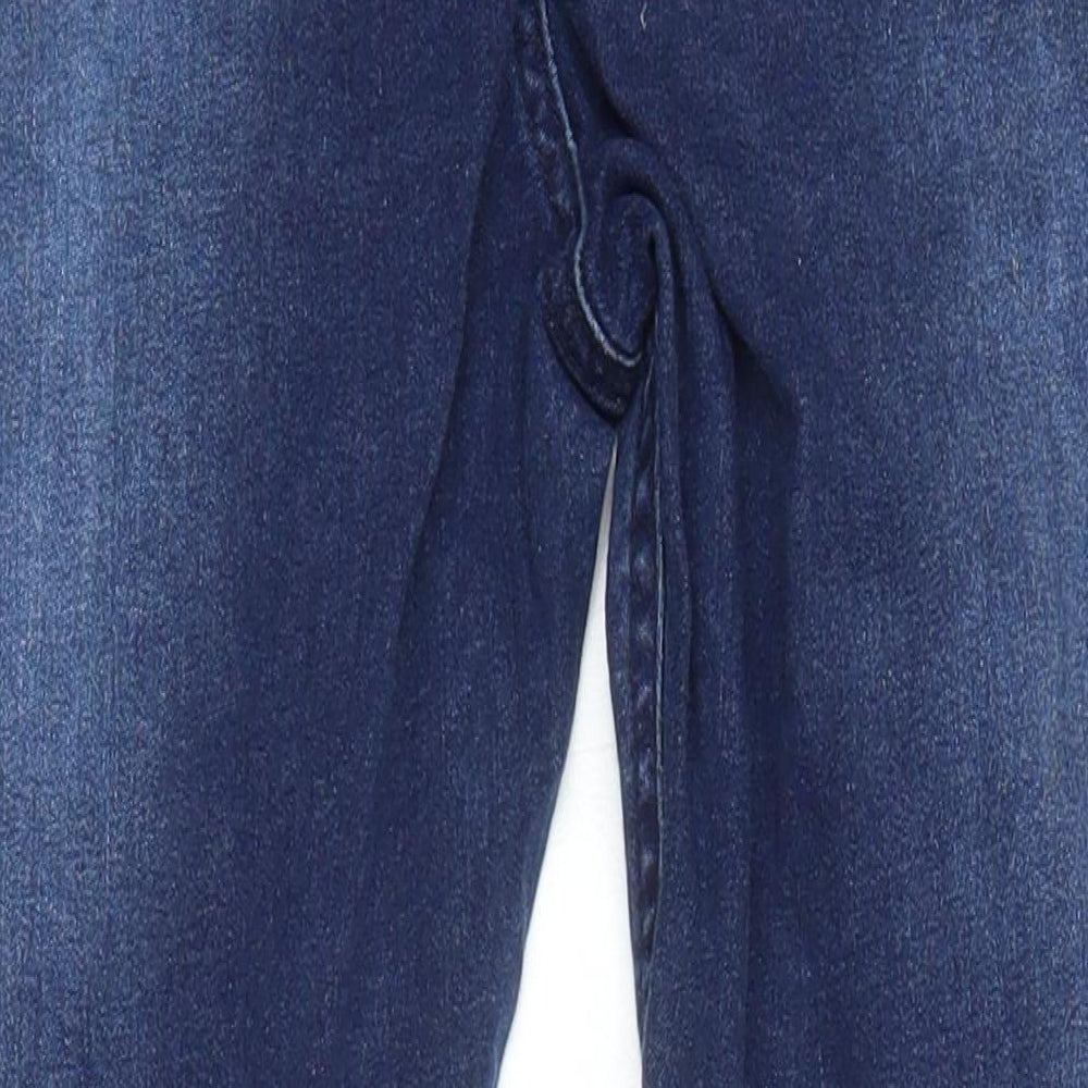 Select Womens Blue Cotton Skinny Jeans Size 16 L29 in Regular - Distressed Hems