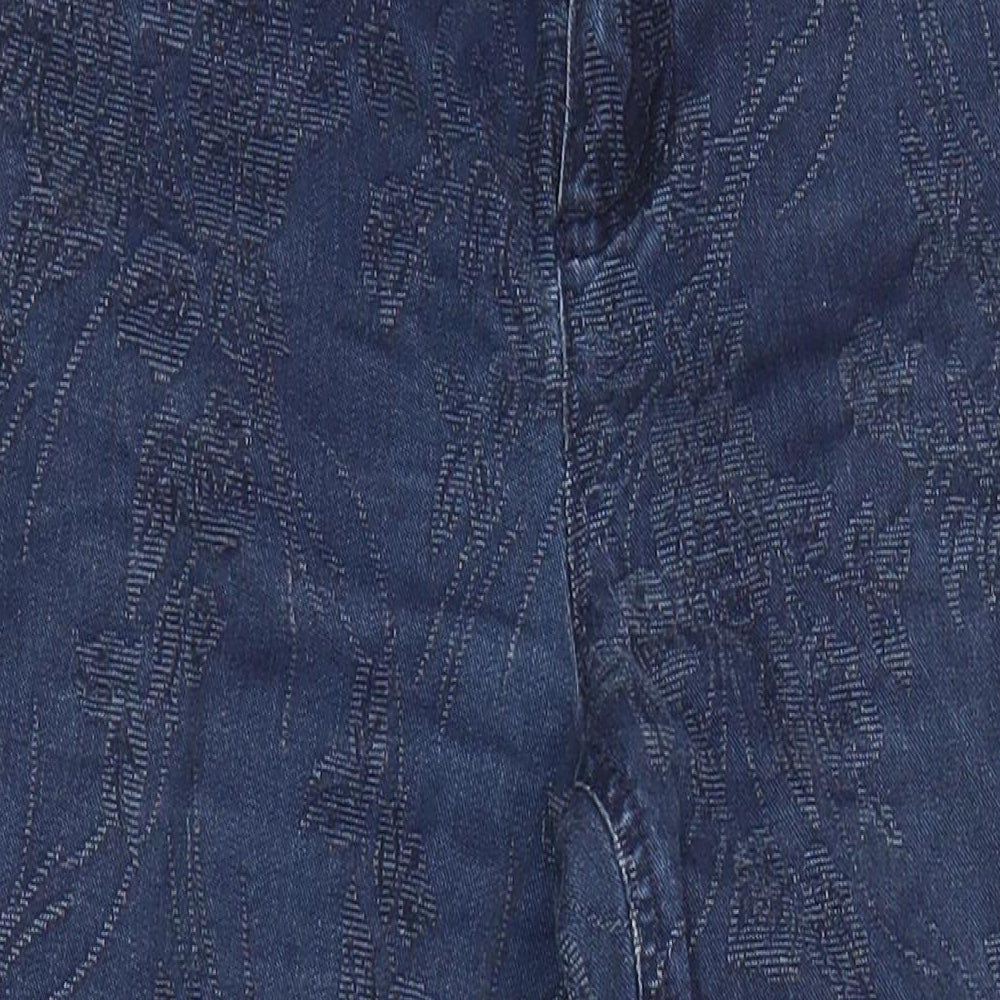 M&S Womens Blue Cotton Straight Jeans Size 8 L25 in Regular