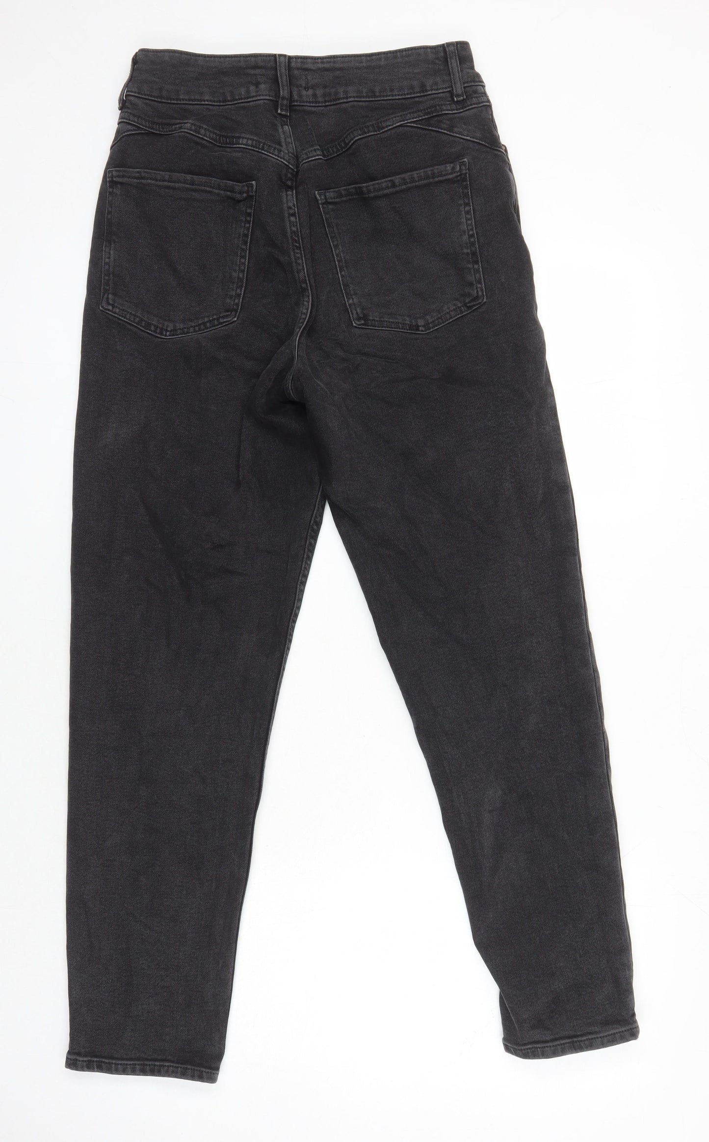 Denim Co Womens Black Herringbone Cotton Mom Jeans Size 12 L27 in Regular