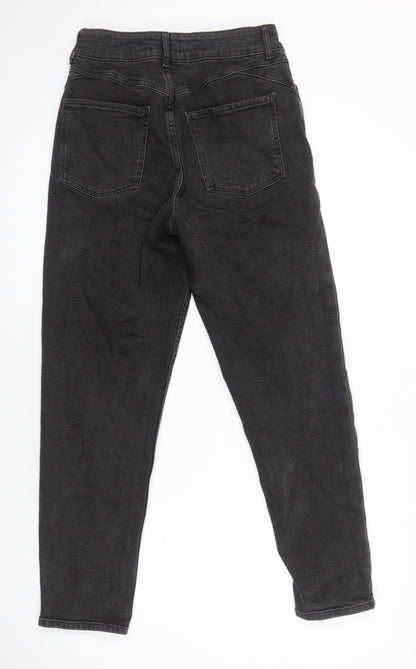 Denim Co Womens Black Herringbone Cotton Mom Jeans Size 12 L27 in Regular