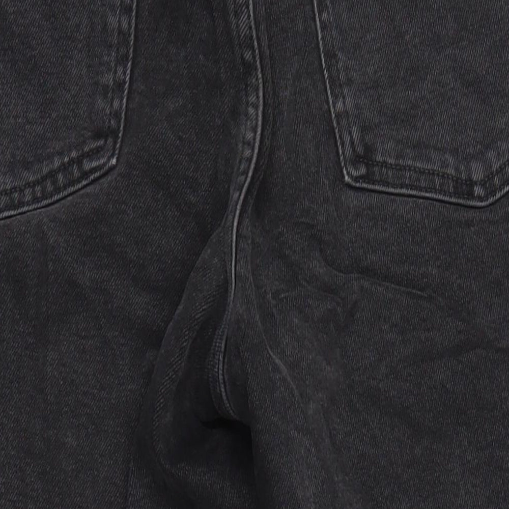 Denim Co Womens Black Herringbone Cotton Mom Jeans Size 12 L27 in Regular