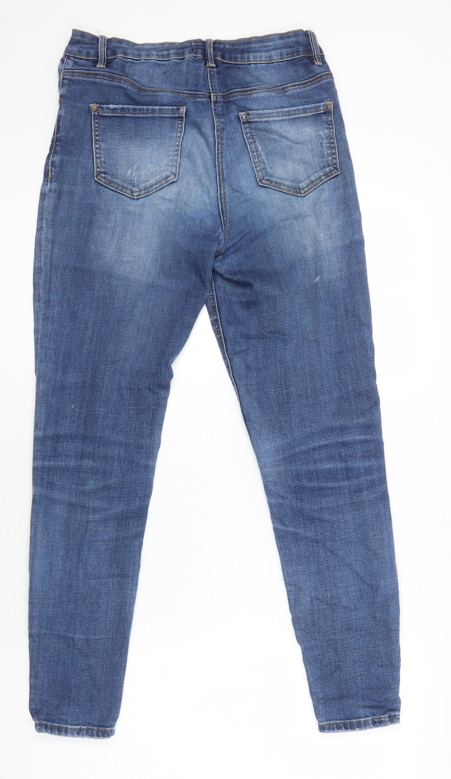 Matalan Womens Blue Cotton Skinny Jeans Size 10 L27.5 in Regular