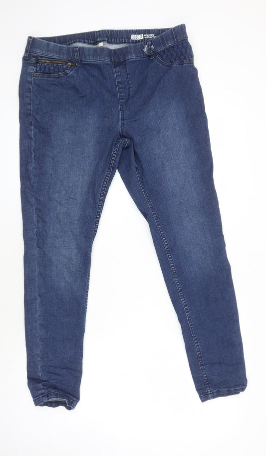 Red Herring Womens Blue Cotton Skinny Jeans Size 16 L27.5 in Regular