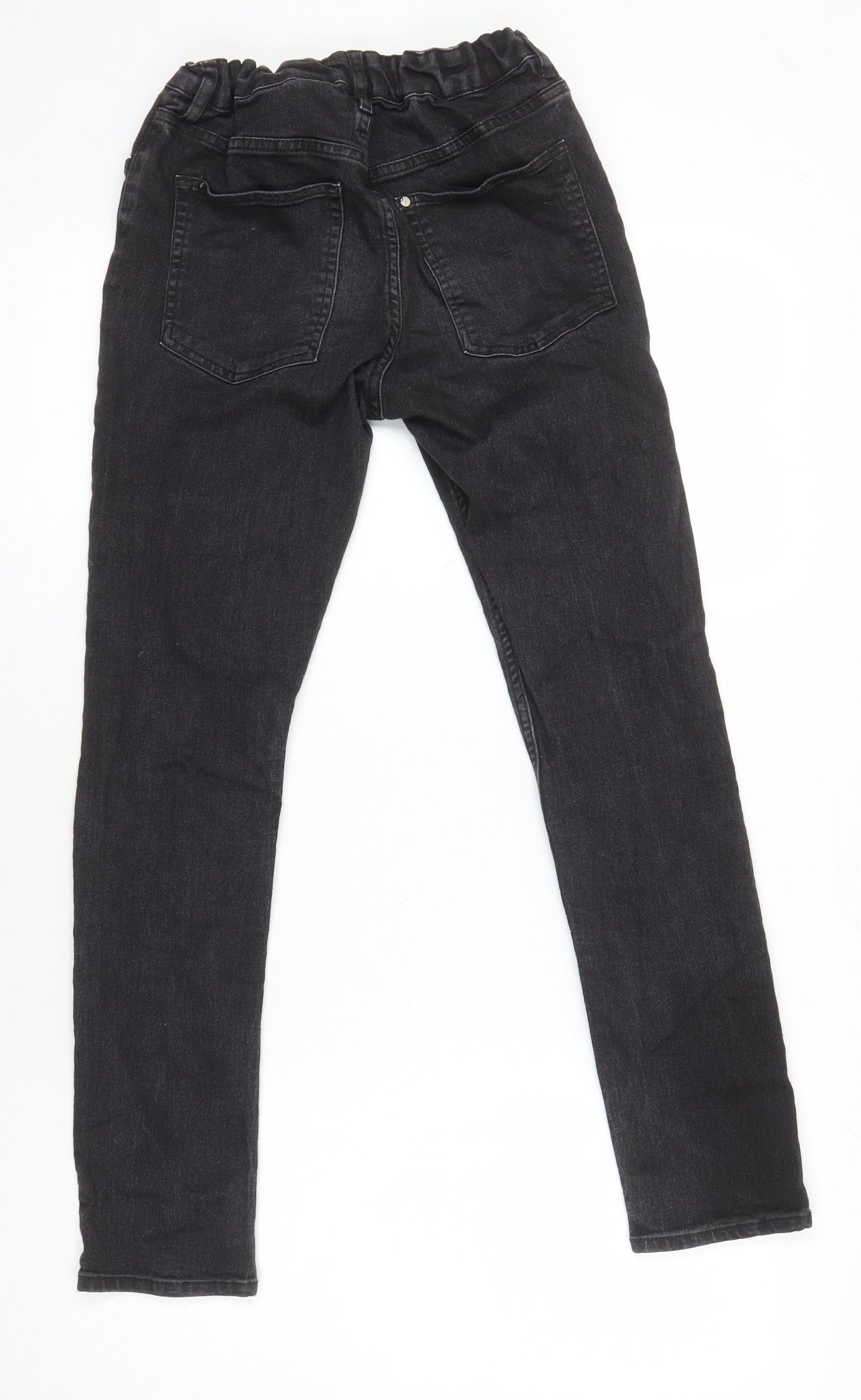 H&M Girls Black 100% Cotton Skinny Jeans Size 13-14 Years L26 in Regular - Elasticated Waist