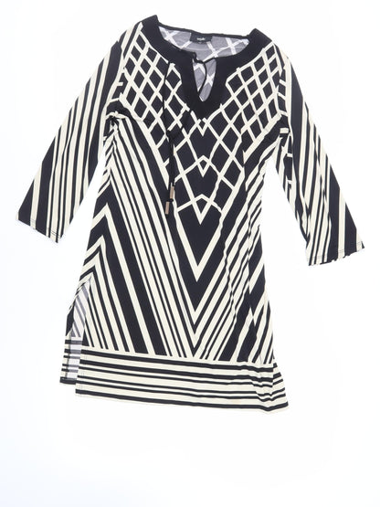 Womens UK Size S Wallis Black Tunic Blouse