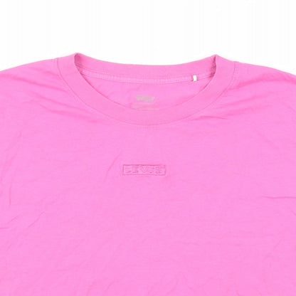 Levi's Womens Pink Cotton Basic T-Shirt Size S Crew Neck - Logo