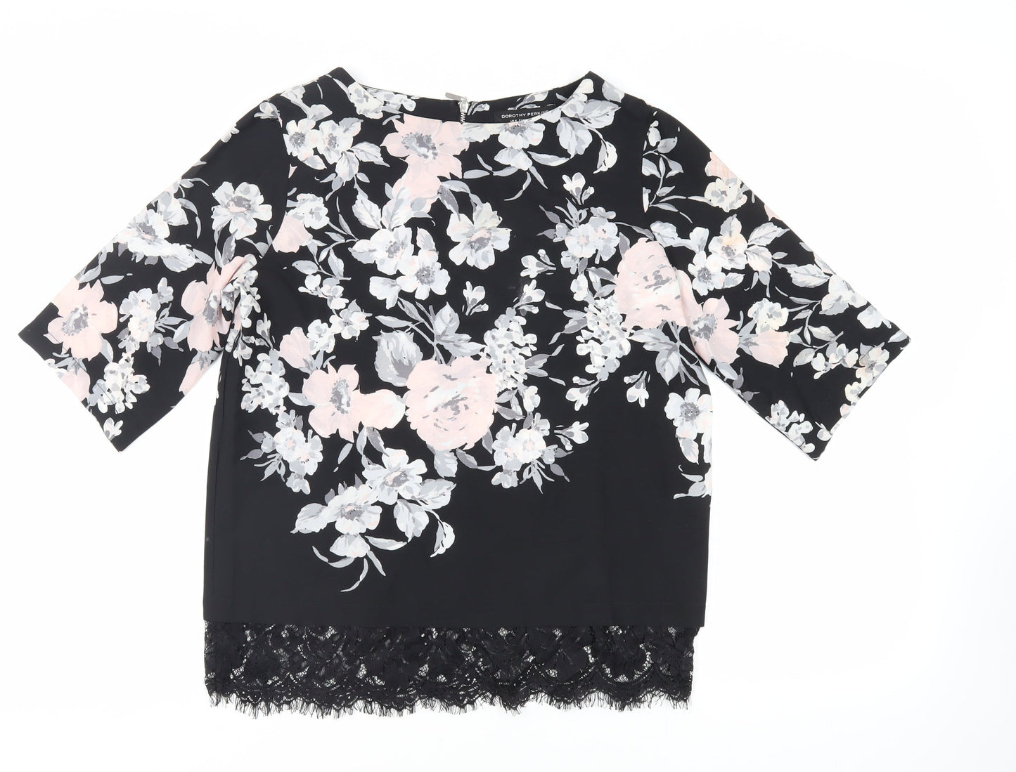 Womens UK Size 10 Dorothy Perkins Black Basic Blouse