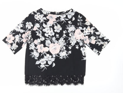 Womens UK Size 10 Dorothy Perkins Black Basic Blouse