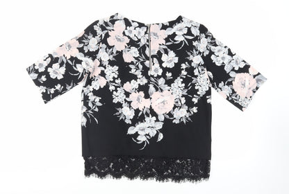 Womens UK Size 10 Dorothy Perkins Black Basic Blouse