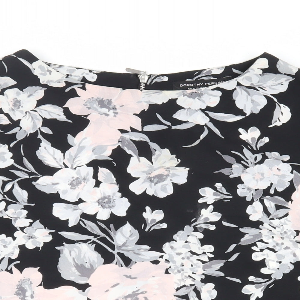 Womens UK Size 10 Dorothy Perkins Black Basic Blouse