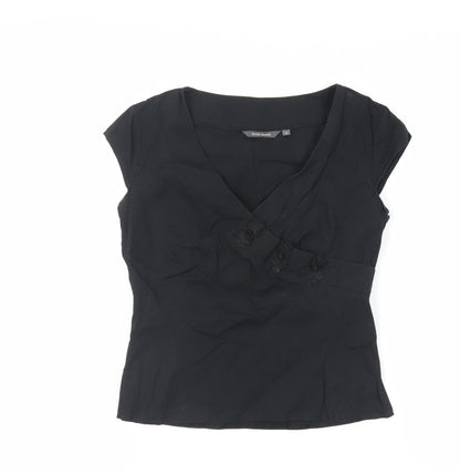 Womens UK Size 10 River Island Black Basic Blouse