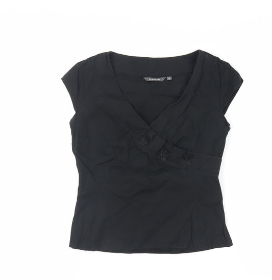 Womens UK Size 10 River Island Black Basic Blouse
