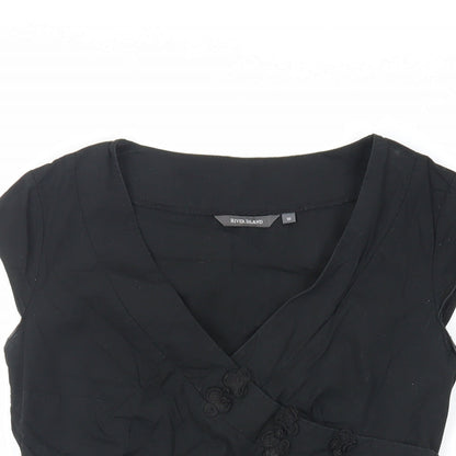 Womens UK Size 10 River Island Black Basic Blouse
