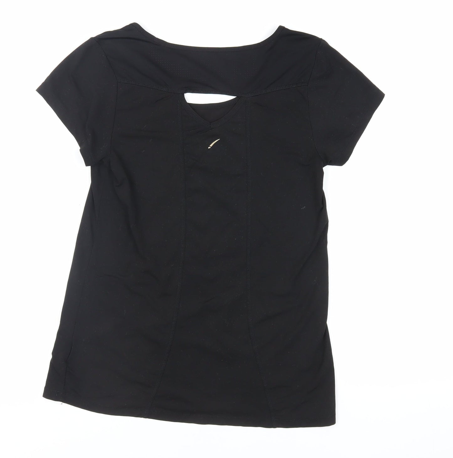 LA Gear Womens Black Polyester Pullover T-Shirt Size S Boat Neck Pullover - Gym Running Pilates Workout