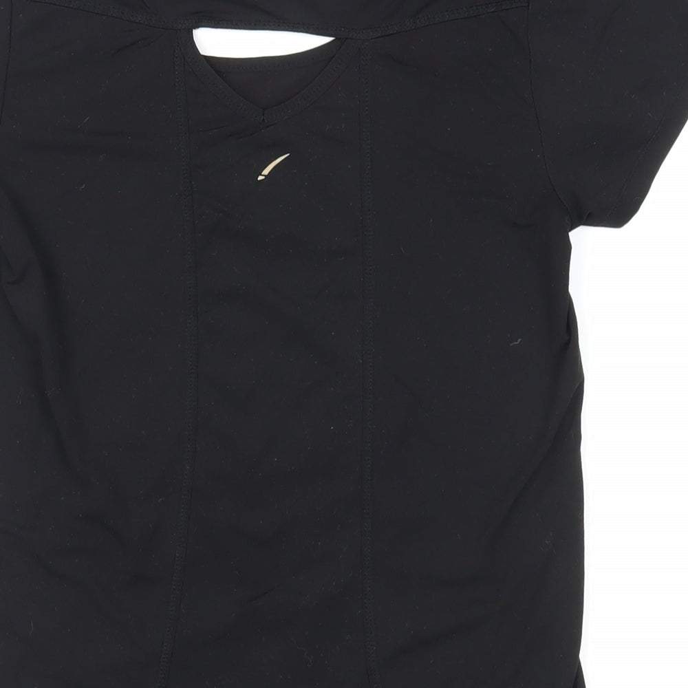 LA Gear Womens Black Polyester Pullover T-Shirt Size S Boat Neck Pullover - Gym Running Pilates Workout