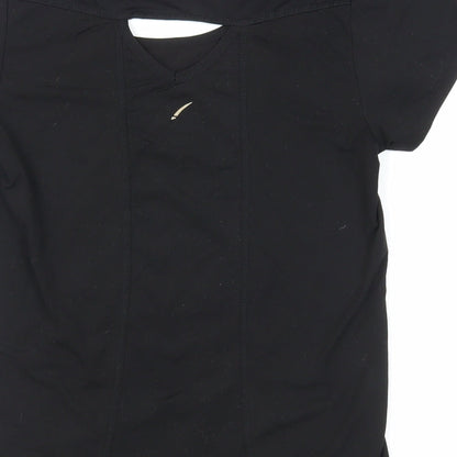 LA Gear Womens Black Polyester Pullover T-Shirt Size S Boat Neck Pullover - Gym Running Pilates Workout