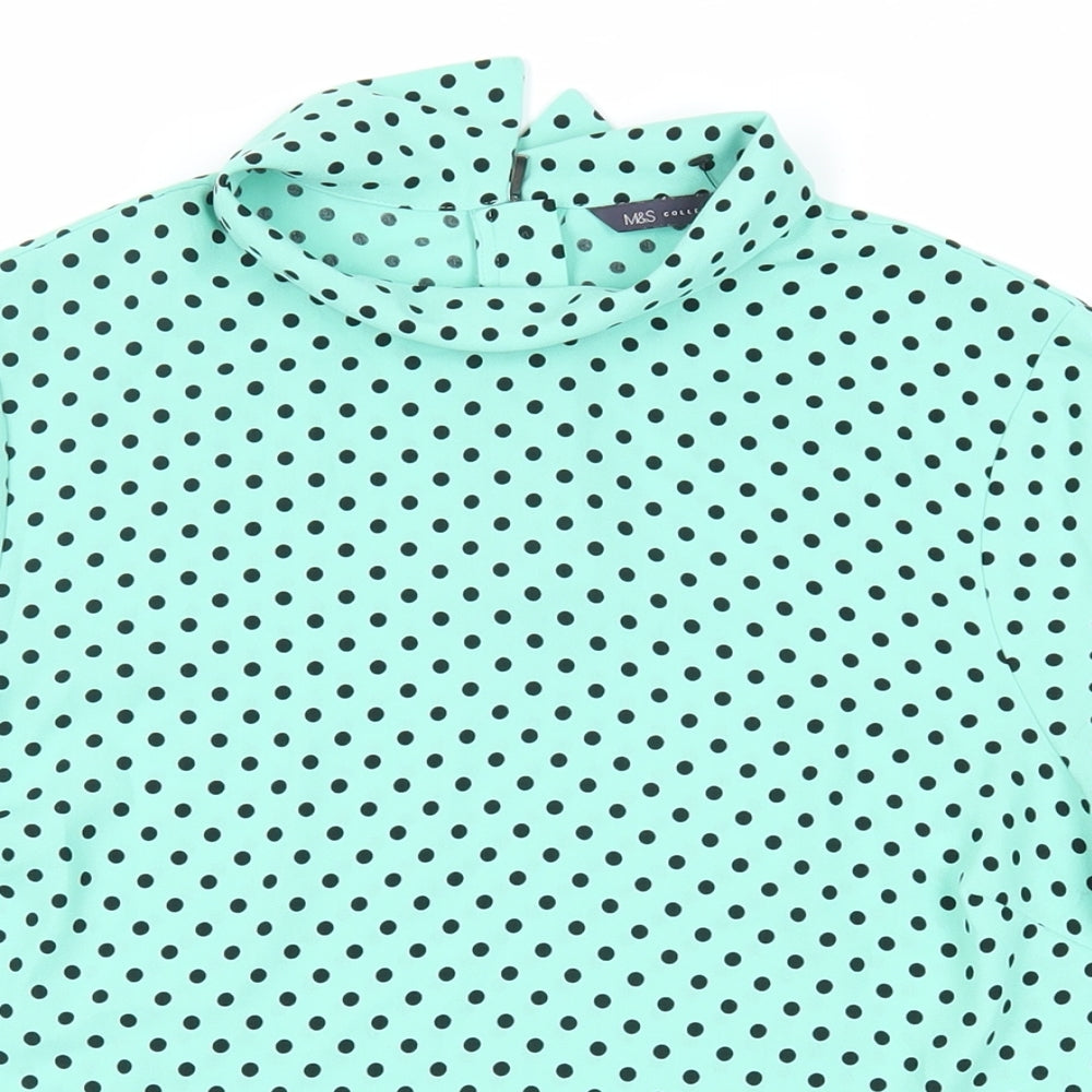 Womens UK Size 10 Marks and Spencer Green Basic Blouse