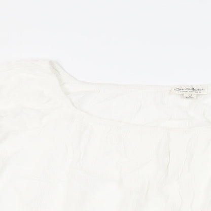 Miss Selfridge Womens White Viscose Basic Blouse Size 10 Off the Shoulder - Tie Front