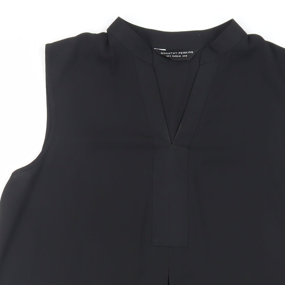 Womens UK Size 12 Dorothy Perkins Black Basic Blouse