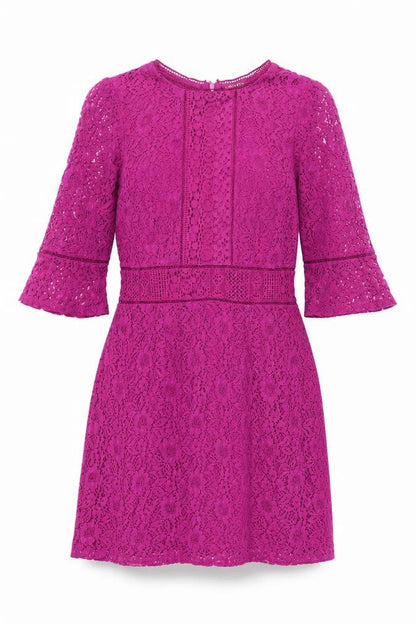 Oasis Womens Purple Cotton A-Line Size S Round Neck Zip