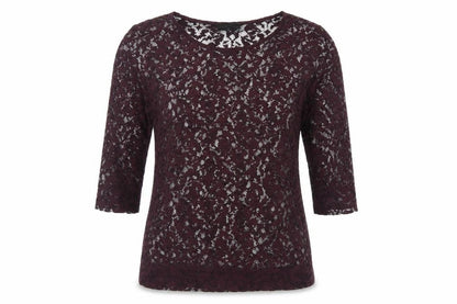 Next Womens Purple Polyester Basic Blouse Size 10 Round Neck - Sheer