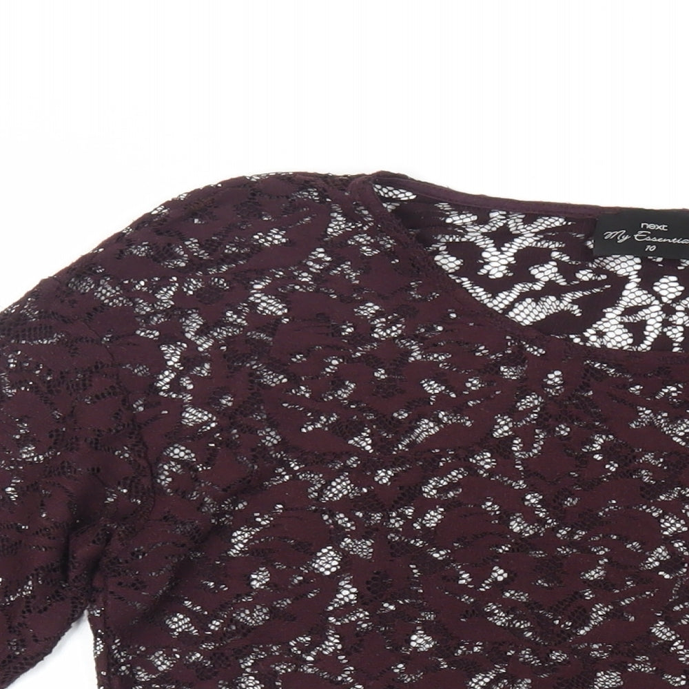 Womens UK Size 10 NEXT Purple Basic Blouse