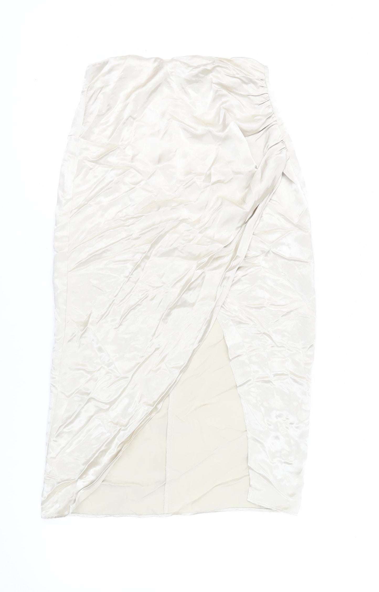 Womens UK Size M Zara Straight & Pencil Satin Skirt