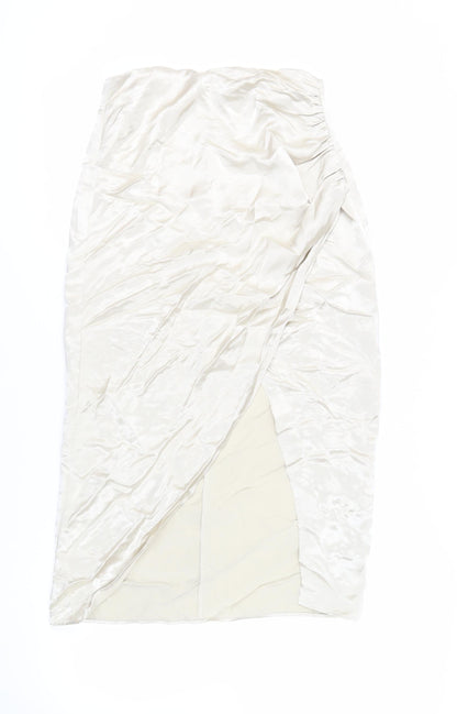Womens UK Size M Zara Straight & Pencil Satin Skirt