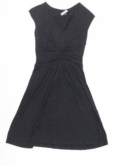 The White Company Womens Grey Viscose Fit & Flare Size XS V-Neck