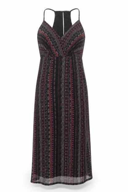 BCBGeneration Womens Black Geometric Polyester Slip Dress Size S V-Neck Pullover
