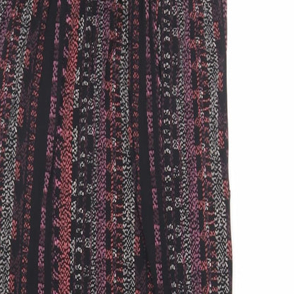 BCBGeneration Womens Black Geometric Polyester Slip Dress Size S V-Neck Pullover