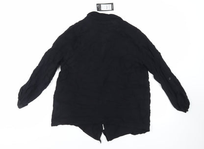 Womens UK Size 10 New Look Black Kimono Blouse