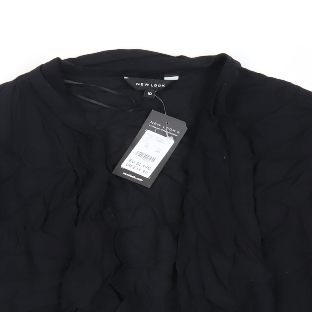 Womens UK Size 10 New Look Black Kimono Blouse