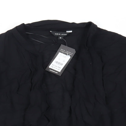 Womens UK Size 10 New Look Black Kimono Blouse