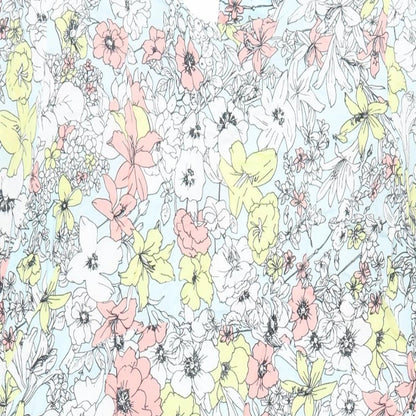 Marks and Spencer Womens Blue Floral Viscose A-Line Size 10 Round Neck Button