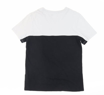 Topman Mens Black Cotton T-Shirt Size M Crew Neck