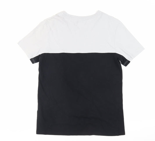 Topman Mens Black Cotton T-Shirt Size M Crew Neck