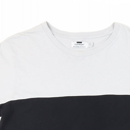Topman Mens Black Cotton T-Shirt Size M Crew Neck