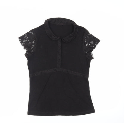 Womens UK Size 12 Per Una Black Basic Blouse