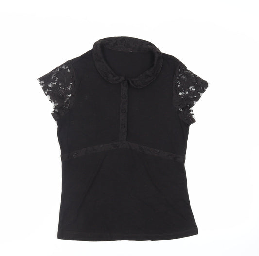 Womens UK Size 12 Per Una Black Basic Blouse