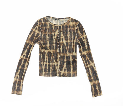 Womens UK Size XS Urban Outfitters Brown Cropped T-Shirt