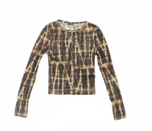 Womens UK Size XS Urban Outfitters Brown Cropped T-Shirt
