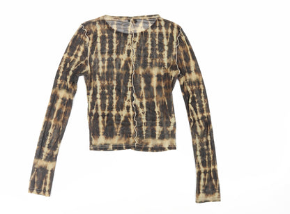 Womens UK Size XS Urban Outfitters Brown Cropped T-Shirt