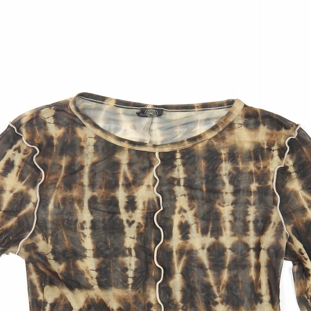 Womens UK Size XS Urban Outfitters Brown Cropped T-Shirt