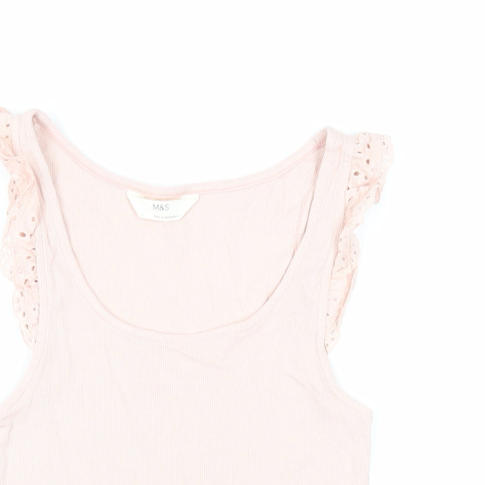 Womens UK Size 8 Marks and Spencer Pink Basic Tank