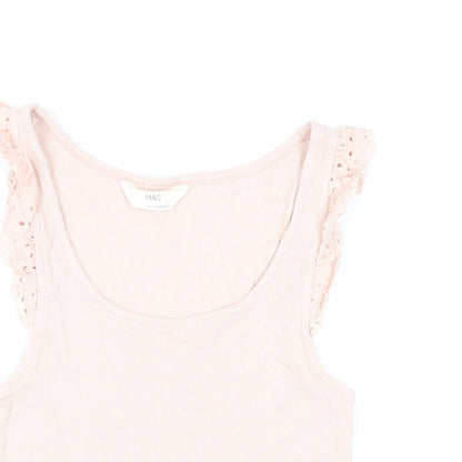 Womens UK Size 8 Marks and Spencer Pink Basic Tank