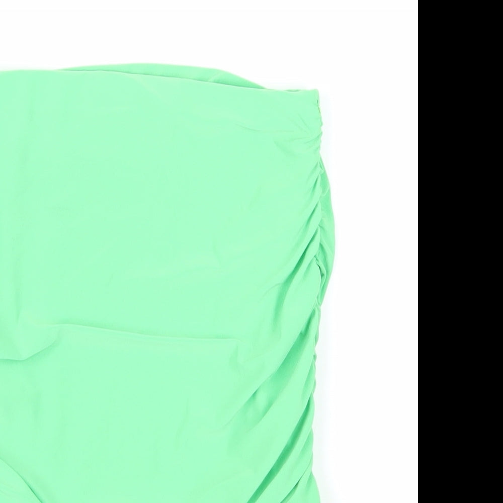 Womens UK Size 6 PRETTYLITTLETHING Green Cropped Blouse