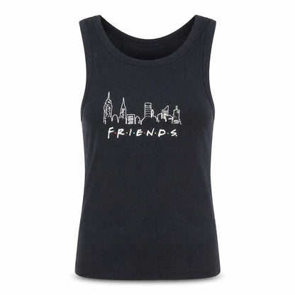 Womens UK Size XS Friends Black Basic Tank